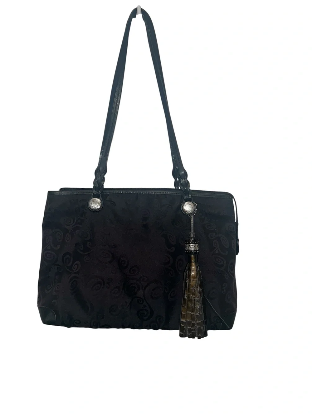 Brighton Mevelyn Jacquard Black Tote Shoulder Handbag